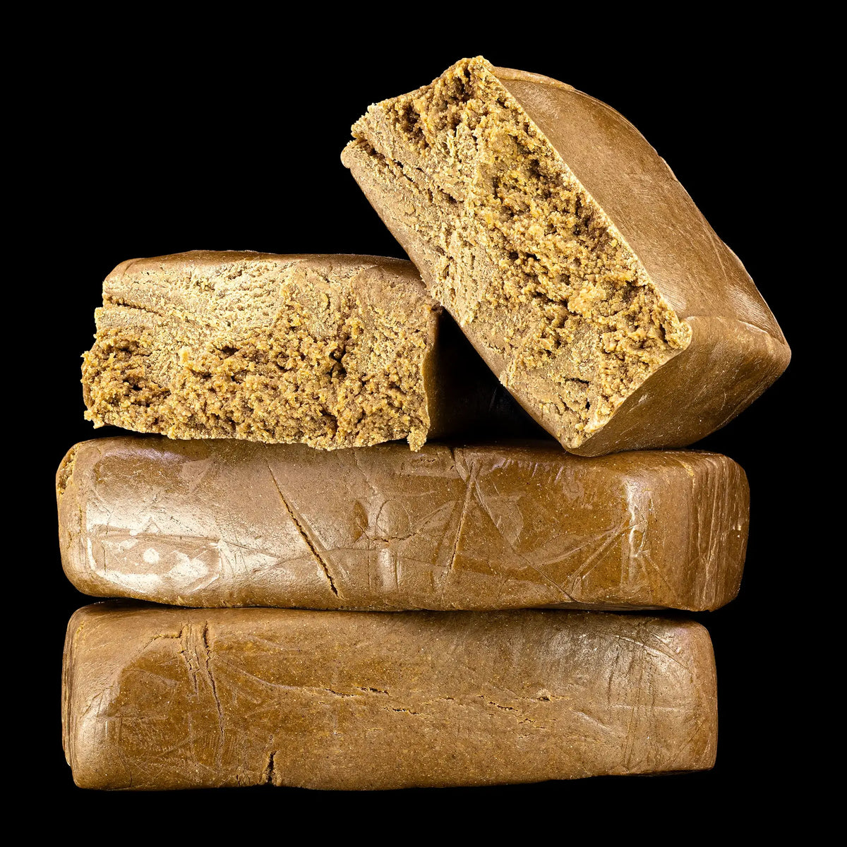 Bubble Hash 50% THCA block with soft pressed texture
